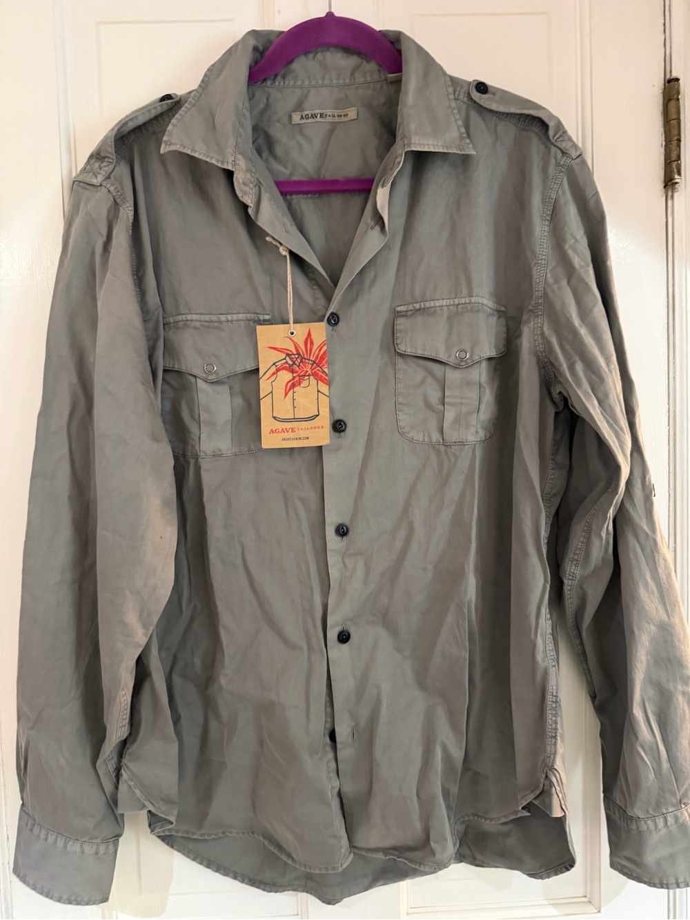Agave Tailored Mens Button Down Shirt/sz L